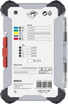 Bosch35 件螺絲起子頭和金屬 HSS 鑽頭組。.